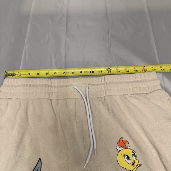 Warner Bros 100 Looney Tunes Flintstones Sweatpants XL Beige Bugs Lola Bunny - Picture 3 of 7